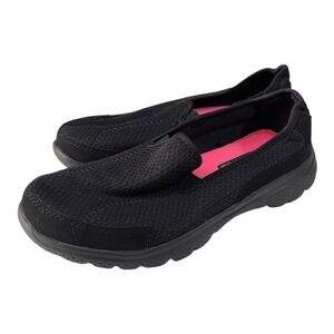 Cool Wave Womens Shoes Size 10W Black Memory Foam Slip On Comfort Flat